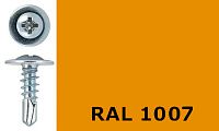 Саморез-клоп с буром 4,2х19 окрашенный, RAL 1007 (желтый нарцисс)